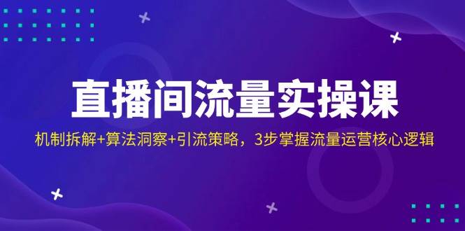 (3.24)直播间流量实操课：机制拆解+算法洞察+引流策略，3步掌握流量运营核心逻辑